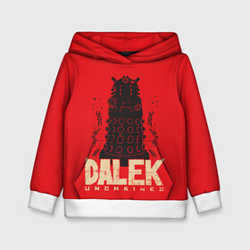 Детская толстовка 3D с принтом Dalek , 100% полиэстер | двухслойный капюшон со шнурком для регулировки, мягкие манжеты на рукавах и по низу толстовки, спереди карман-кенгуру с мягким внутренним слоем | doctor who | serial | доктор кто | путешествия во времени | сериал | сериалы | фантастика