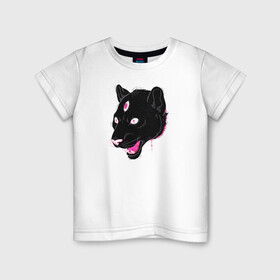 Детская футболка хлопок с принтом Магическая Пантера , 100% хлопок | круглый вырез горловины, полуприлегающий силуэт, длина до линии бедер | Тематика изображения на принте: большая кошка | пантера | пантера арт | черная пантера