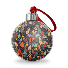 Ёлочный шар с принтом Рисованная Осень , Пластик | Диаметр: 77 мм | Тематика изображения на принте: дерево | лес | листок | листопад | листья | осень
