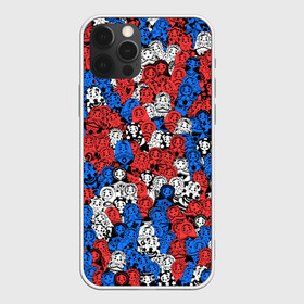 Чехол для iPhone 12 Pro Max с принтом Бело-сине-красные матрёшки , Силикон |  | Тематика изображения на принте: matryoshka | матрешка | паттерн | россия | русский | славянский | триколор | узор | флаг