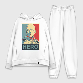 Женский костюм хлопок Oversize с принтом Сайтама постер ,  |  | hero | onepunch | onepunchman | pop art | poster hope | saitama | ванпанчмен | герой | поп арт | сайтама