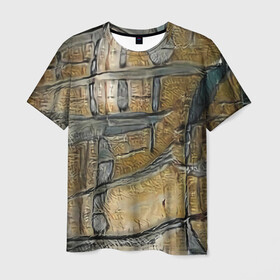 Мужская футболка 3D с принтом Современное искусство , 100% полиэфир | прямой крой, круглый вырез горловины, длина до линии бедер | абстрактный | абстракция | бежевый | картина | рисунок | светлый | серый | тренд