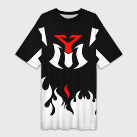 Платье-футболка 3D с принтом YOUNG MAGIC Мерч ,  |  | белый огонь | красный огонь | мерч | огонь | символ | фигуры