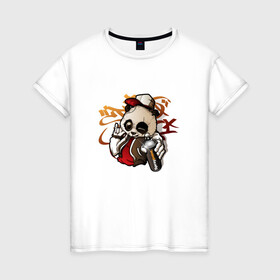 Женская футболка хлопок с принтом ПАНДА | PANDA | PAINTER (Z) , 100% хлопок | прямой крой, круглый вырез горловины, длина до линии бедер, слегка спущенное плечо | graffiti | painter | panda | бамбуковый медведь | большая панда | графити | граффити | медведь | медведь кошка | панда | пиньинь | пятнистый медведь | художник | черно белый медведь