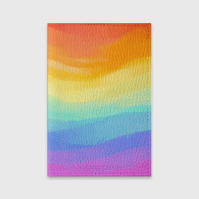 Обложка для паспорта матовая кожа с принтом РАДУЖНЫЕ ВОЛНЫ | RAINBOW WAVES (Z) , натуральная матовая кожа | размер 19,3 х 13,7 см; прозрачные пластиковые крепления | Тематика изображения на принте: color | paint | rainbow | rainbow waves | waves | волны | краска | радуга | радужная | радужные волны | цветная | яркая