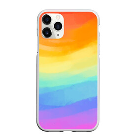 Чехол для iPhone 11 Pro Max матовый с принтом РАДУЖНЫЕ ВОЛНЫ | RAINBOW WAVES (Z) , Силикон |  | color | paint | rainbow | rainbow waves | waves | волны | краска | радуга | радужная | радужные волны | цветная | яркая