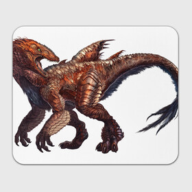 Коврик для мышки прямоугольный с принтом Сегнозавр , натуральный каучук | размер 230 х 185 мм; запечатка лицевой стороны | Тематика изображения на принте: арт | динозавр | динозавр с перьями | доисторические | красный | красный динозавр | крылья | перья | рисунок | сегнозавр | теризинозавр | хищник