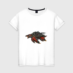 Женская футболка хлопок с принтом Вулканическая черепаха , 100% хлопок | прямой крой, круглый вырез горловины, длина до линии бедер, слегка спущенное плечо | арт | вулкан | динозавр | доисторические | дым | лава | рисунок | фантастика | фантастическое животное | черепаха
