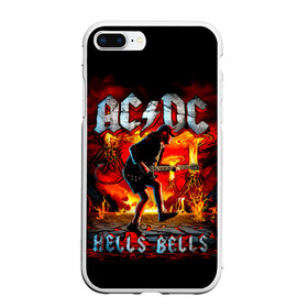 Чехол для iPhone 7Plus/8 Plus матовый с принтом AC/DC HELLS BELLS , Силикон | Область печати: задняя сторона чехла, без боковых панелей | ac dc | acdc | acdc ас дс | angus | back in black | highway to hell | mckinnon | you | австралийская | ангус янг | ас дс | асдс | блюз | в форме | гитара | группа | крис слэйд | метал | молния | музыка | певец | рок | рок н ролл | стиви янг