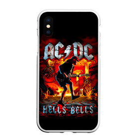 Чехол для iPhone XS Max матовый с принтом AC/DC HELLS BELLS , Силикон | Область печати: задняя сторона чехла, без боковых панелей | Тематика изображения на принте: ac dc | acdc | acdc ас дс | angus | back in black | highway to hell | mckinnon | you | австралийская | ангус янг | ас дс | асдс | блюз | в форме | гитара | группа | крис слэйд | метал | молния | музыка | певец | рок | рок н ролл | стиви янг