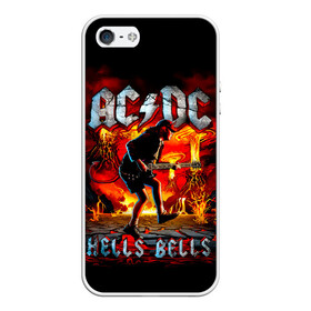 Чехол для iPhone 5/5S матовый с принтом AC/DC HELLS BELLS , Силикон | Область печати: задняя сторона чехла, без боковых панелей | Тематика изображения на принте: ac dc | acdc | acdc ас дс | angus | back in black | highway to hell | mckinnon | you | австралийская | ангус янг | ас дс | асдс | блюз | в форме | гитара | группа | крис слэйд | метал | молния | музыка | певец | рок | рок н ролл | стиви янг