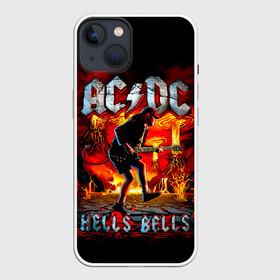 Чехол для iPhone 13 с принтом AC DC HELLS BELLS ,  |  | ac dc | acdc | acdc ас дс | angus | back in black | highway to hell | mckinnon | you | австралийская | ангус янг | ас дс | асдс | блюз | в форме | гитара | группа | крис слэйд | метал | молния | музыка | певец | рок | рок н ролл | стиви янг