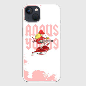 Чехол для iPhone 13 с принтом Angus Young AC DC ,  |  | ac dc | acdc | acdc ас дс | angus | back in black | highway to hell | mckinnon | you | австралийская | ангус янг | ас дс | асдс | блюз | в форме | гитара | группа | крис слэйд | метал | молния | музыка | певец | рок | рок н ролл | стиви янг