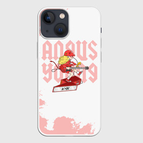 Чехол для iPhone 13 mini с принтом Angus Young AC DC ,  |  | Тематика изображения на принте: ac dc | acdc | acdc ас дс | angus | back in black | highway to hell | mckinnon | you | австралийская | ангус янг | ас дс | асдс | блюз | в форме | гитара | группа | крис слэйд | метал | молния | музыка | певец | рок | рок н ролл | стиви янг