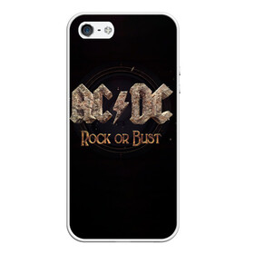 Чехол для iPhone 5/5S матовый с принтом AC/DC Rock or Bust , Силикон | Область печати: задняя сторона чехла, без боковых панелей | ac dc | acdc | acdc ас дс | angus young | back in black | highway to hell | mckinno | австралийская | ангус янг | ас дс | асдс | блюз | в форме | гитара | группа | крис слэйд | метал | молния | музыка | певец | рок | рок н ролл | стиви янг