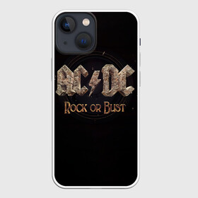 Чехол для iPhone 13 mini с принтом AC DC Rock or Bust ,  |  | Тематика изображения на принте: ac dc | acdc | acdc ас дс | angus young | back in black | highway to hell | mckinno | австралийская | ангус янг | ас дс | асдс | блюз | в форме | гитара | группа | крис слэйд | метал | молния | музыка | певец | рок | рок н ролл | стиви янг