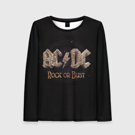 Женский лонгслив 3D с принтом AC/DC Rock or Bust , 100% полиэстер | длинные рукава, круглый вырез горловины, полуприлегающий силуэт | ac dc | acdc | acdc ас дс | angus young | back in black | highway to hell | mckinno | австралийская | ангус янг | ас дс | асдс | блюз | в форме | гитара | группа | крис слэйд | метал | молния | музыка | певец | рок | рок н ролл | стиви янг