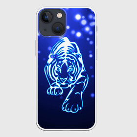 Чехол для iPhone 13 mini с принтом Неоновый тигр ,  |  | Тематика изображения на принте: cat | neon | new year | tiger | блеск | восточный гороскоп | год тигра | гороскоп | день рождения | дикие животные | дикий тигр | зверь | злой кот | кот | кошак | кошка | неоновый | новый год | подарок | сила