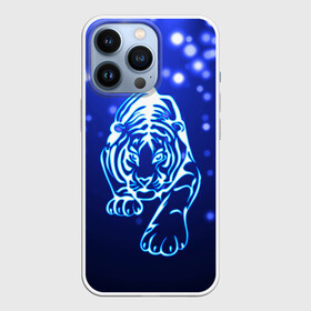 Чехол для iPhone 13 Pro с принтом Неоновый тигр ,  |  | cat | neon | new year | tiger | блеск | восточный гороскоп | год тигра | гороскоп | день рождения | дикие животные | дикий тигр | зверь | злой кот | кот | кошак | кошка | неоновый | новый год | подарок | сила