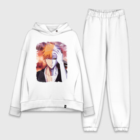 Женский костюм хлопок Oversize с принтом Ичиго куросаки ,  |  | bleach | ichigo | ichigo kurosaki | kurosaki ichigo | shinigami | блич | блич аниме | ичиго | ичиго куросаки | куросаки ичиго | шинигами