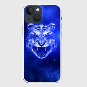 Чехол для iPhone 13 mini с принтом Космический тигр ,  |  | cat | neon | new year | tiger | восточный гороскоп | год тигра | голова | день рождения | дикие животные | зверь | злой кот | злой тигр | кот | кошак | кошка | неоновый | новый год | огненный | оскал | подарок