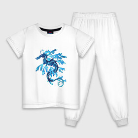 Детская пижама хлопок с принтом Морской дракон , 100% хлопок |  брюки и футболка прямого кроя, без карманов, на брюках мягкая резинка на поясе и по низу штанин
 | арт | дракон | конёк | конь | море | морской конёк | рисунок | фантастический зверь | фантастическое животное