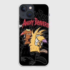 Чехол для iPhone 13 mini с принтом Крутые Бобры ,  |  | angry | cartoon | cartoon   series | cheerful | cool beavers | daggett doofus beaver | deggetu | norbert | norbert foster beaver | весёлый | деггету | дэггет дофус | злой | крутые бобры | мульт   сериал | мультфильм | норберт фостер | норбер