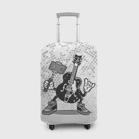 Чехол для чемодана 3D с принтом Гитара сэлфи , 86% полиэфир, 14% спандекс | двустороннее нанесение принта, прорези для ручек и колес | peace | selfi | гитара | мир | рок | рокер | сэлфи | фотка | электрогитара