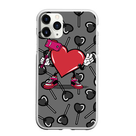 Чехол для iPhone 11 Pro матовый с принтом Сердечко сэлфи , Силикон |  | peace | selfi | мир | сердечко | сердце | сэлфи | фотка