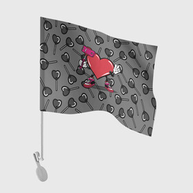 Флаг для автомобиля с принтом Сердечко сэлфи , 100% полиэстер | Размер: 30*21 см | peace | selfi | мир | сердечко | сердце | сэлфи | фотка