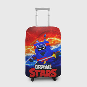 Чехол для чемодана 3D с принтом ЭШ НИНДЗЯ Ash Brawl Stars , 86% полиэфир, 14% спандекс | двустороннее нанесение принта, прорези для ручек и колес | ash | brawl | brawl stars | brawlstars | brawl_stars | аш | бравл | бравлстарс | эш