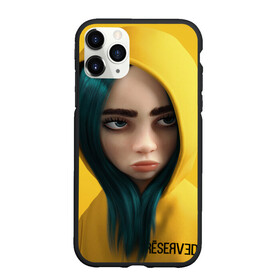 Чехол для iPhone 11 Pro матовый с принтом Billie Eilish: 3D , Силикон |  | 3d | billie eilish | бирюзовый | желтый | лицо | музыка