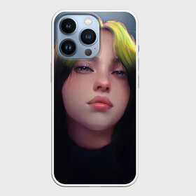 Чехол для iPhone 13 Pro с принтом Billie Eilish: Рисунок ,  |  | billie eilish | celebrity | drawing | face | space | turquoise | билли айлиш | бирюзовый | знаменитость | космос | лицо | рисовка