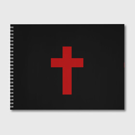 Альбом для рисования с принтом Красный Крест , 100% бумага
 | матовая бумага, плотность 200 мг. | геометрия | красный крест | крест | минимализм | религия