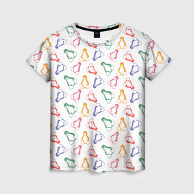 Женская футболка 3D с принтом Linux Ядро Пингвин , 100% полиэфир ( синтетическое хлопкоподобное полотно) | прямой крой, круглый вырез горловины, длина до линии бедер | linux | logo | os | в топе | в тренде | компьютер | линукс | логотип | операционная система | ос | пингвин | технологии | топ