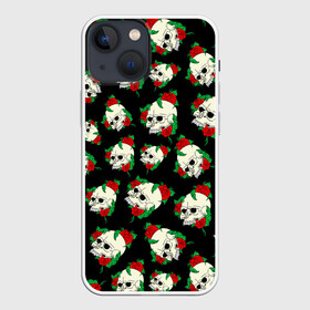 Чехол для iPhone 13 mini с принтом Черепа и розы   Skull and Roses ,  |  | death | gothic | halloween | horror | roses | skeleton | skillet | skull | готика | готические | жуткий | кости | красные розы | листья | скелет | хеллоуин | хоррор | хэллоуин | цветы | череп | черепа в розах | черепа и розы | черепа с