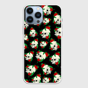 Чехол для iPhone 13 Pro Max с принтом Черепа и розы   Skull and Roses ,  |  | death | gothic | halloween | horror | roses | skeleton | skillet | skull | готика | готические | жуткий | кости | красные розы | листья | скелет | хеллоуин | хоррор | хэллоуин | цветы | череп | черепа в розах | черепа и розы | черепа с