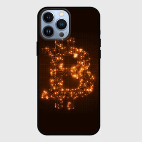 Чехол для iPhone 13 Pro Max с принтом СВЕТЯЩИЙСЯ BITCOIN ,  |  | bitcoin | btc | coin | биткоин | биткойн | валюта | деньги | криптовалюта | монета | платёжная система | технология