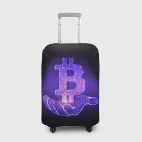 Чехол для чемодана 3D с принтом BITCOIN IN HAND | БИТКОИН , 86% полиэфир, 14% спандекс | двустороннее нанесение принта, прорези для ручек и колес | bitcoin | btc | coin | биткоин | биткойн | валюта | деньги | криптовалюта | монета | платёжная система | технология