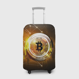 Чехол для чемодана 3D с принтом КРИПТОВАЛЮТА БИТКОИН , 86% полиэфир, 14% спандекс | двустороннее нанесение принта, прорези для ручек и колес | bitcoin | btc | coin | биткоин | биткойн | валюта | деньги | криптовалюта | монета | платёжная система | технология