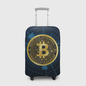 Чехол для чемодана 3D с принтом BITCOIN ВАЛЮТА , 86% полиэфир, 14% спандекс | двустороннее нанесение принта, прорези для ручек и колес | bitcoin | btc | coin | биткоин | биткойн | валюта | деньги | криптовалюта | монета | платёжная система | технология