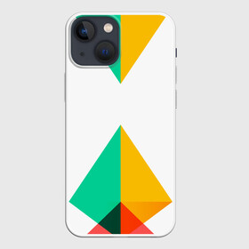 Чехол для iPhone 13 mini с принтом Треугольники ,  |  | геометрия | минимализм | пирамида | треугольники | цвета