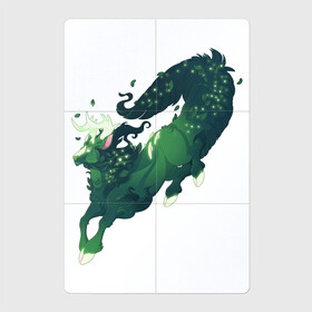 Магнитный плакат 2Х3 с принтом Зверь леса , Полимерный материал с магнитным слоем | 6 деталей размером 9*9 см | арт | лес | лось | олень | рисунок | светлячки | светлячок | фантастический зверь | фантастическое животное