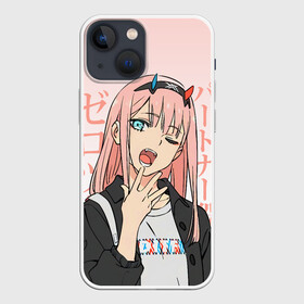 Чехол для iPhone 13 mini с принтом Zero Two Darling in the Franxx ,  |  | 02 | anime girl | darling in the franxx | zero two | аниме | дарлинг во франксе | девушка с розовыми волосами | манга | милый во франксе | ноль два | розовые волосы | тян