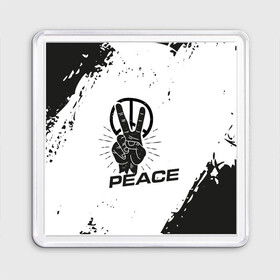 Магнит 55*55 с принтом Peace | Мир (Z) , Пластик | Размер: 65*65 мм; Размер печати: 55*55 мм | anarchy | hippies | peace | анархизм | анархия | два пальца | знак | знаки | любовь | мир | хиппи