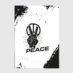 Постер с принтом Peace | Мир (Z) , 100% бумага
 | бумага, плотность 150 мг. Матовая, но за счет высокого коэффициента гладкости имеет небольшой блеск и дает на свету блики, но в отличии от глянцевой бумаги не покрыта лаком | anarchy | hippies | peace | анархизм | анархия | два пальца | знак | знаки | любовь | мир | хиппи