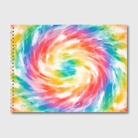 Альбом для рисования с принтом РАДУЖНЫЙ УРАГАН | HURRICANE (Z) , 100% бумага
 | матовая бумага, плотность 200 мг. | color | dirty | paints | texture | брызги | брызги красок | вихрь | краски | радужный ураган | текстура | ураган