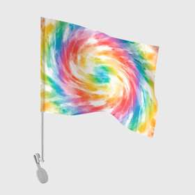Флаг для автомобиля с принтом РАДУЖНЫЙ УРАГАН | HURRICANE (Z) , 100% полиэстер | Размер: 30*21 см | color | dirty | paints | texture | брызги | брызги красок | вихрь | краски | радужный ураган | текстура | ураган