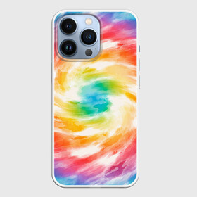 Чехол для iPhone 13 Pro с принтом РАДУЖНЫЙ УРАГАН | HURRICANE (Z) ,  |  | color | dirty | paints | texture | брызги | брызги красок | вихрь | краски | радужный ураган | текстура | ураган