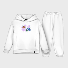 Детский костюм хлопок Oversize с принтом Инопланетные цветы ,  |  | Тематика изображения на принте: invert | гуашь | лилия | листья | цветы